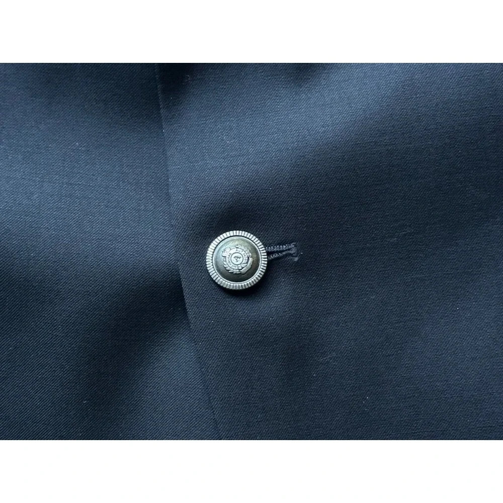 Patrick James Wool Classic Navy Sport Coat Blazer 45R‎ Buttons Aut Vincere Mori